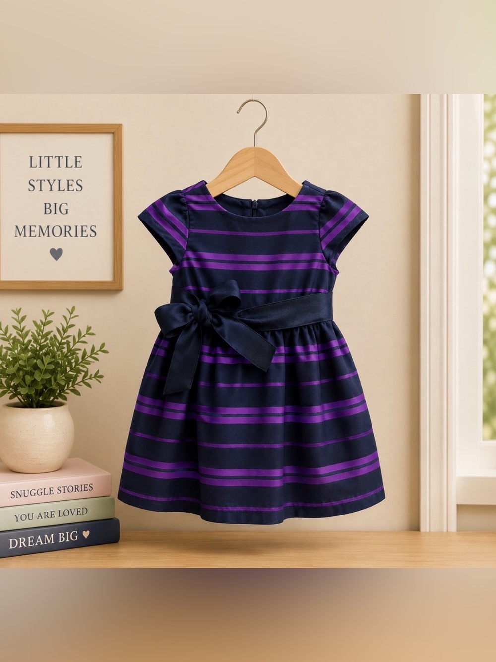Ralph Lauren size 6 months purple and black dress